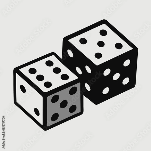 Fototapeta dice on white