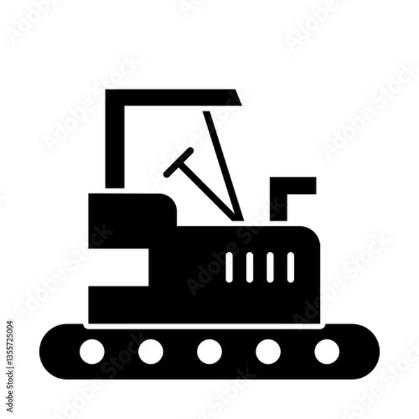 Fototapeta Snow Cat of Construction Machinery Icons