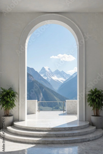 Obraz Architectural Arch with Mountain View