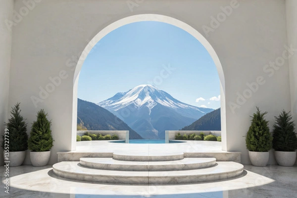 Obraz Architectural Arch with Mountain View