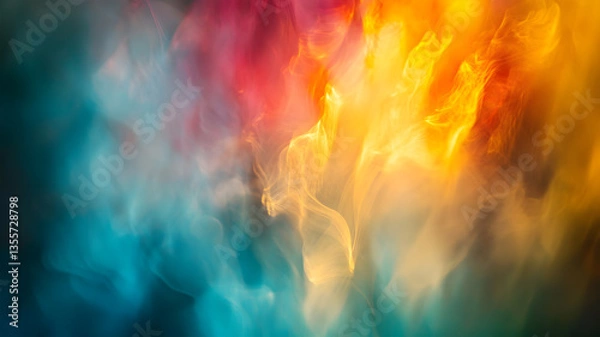Fototapeta Abstract colorful smoke with flowing patterns and vibrant hues