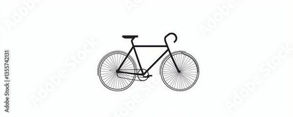 Fototapeta Geometric minimalist art a bicycle, simple lines emphasizing eco-friendly transportation
