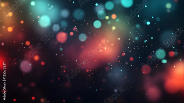 Fototapeta Colorful bokeh lights with vibrant glowing spots