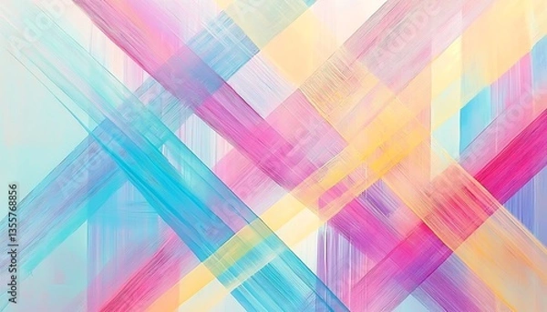Fototapeta Intersecting lines with pastel tones, ideal for soothing bedroom art