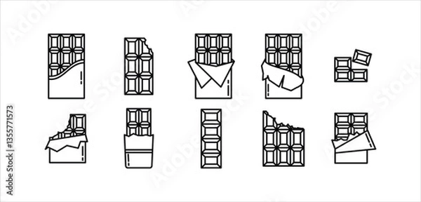Obraz Chocolate Bars Icon Set