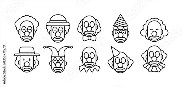 Obraz Clown Icon Set