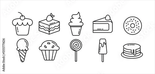 Obraz Dessert Food Icon Set
