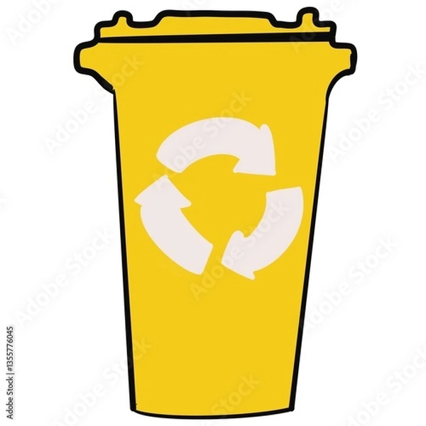 Obraz Trash can, Garbage bin, waste separation, drawing, Save the world 