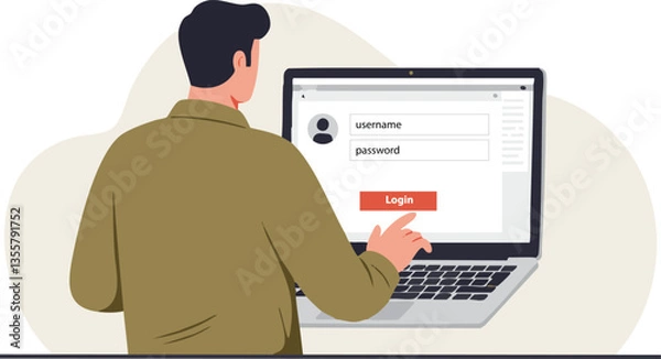 Obraz Civil servant checking or composing emails on a desktop screen.
