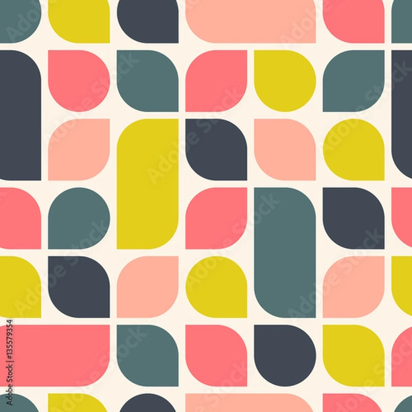 Obraz Streszczenie retro geometryczne tło. Jasny wzór. Ilustracji wektorowych.