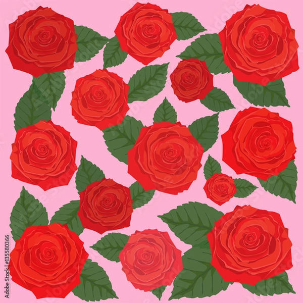 Fototapeta Rose Background, valentine`s Card design