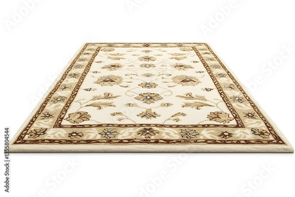 Obraz Cream patterned rug, isolated on white background.  Possible use interior design