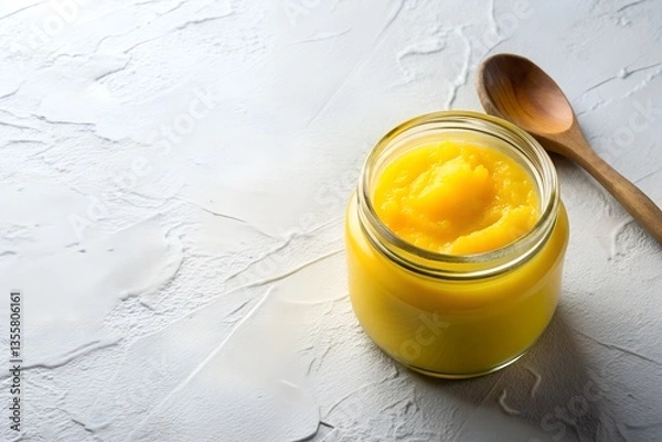 Fototapeta Ghee on White Background