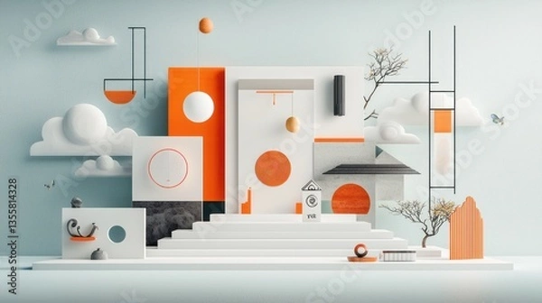 Fototapeta Abstract Geometric Scene