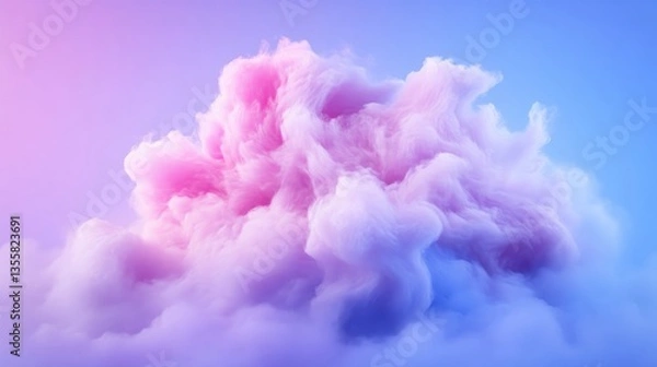 Fototapeta A vibrant, ethereal cloud formation in soft pinks and blues.  A swirling, fluffy mass of pastel hues