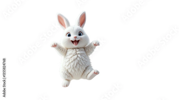 Fototapeta Get ready to smile: this adorable bunny will brighten your day and melt your heart instantly right now transparent background