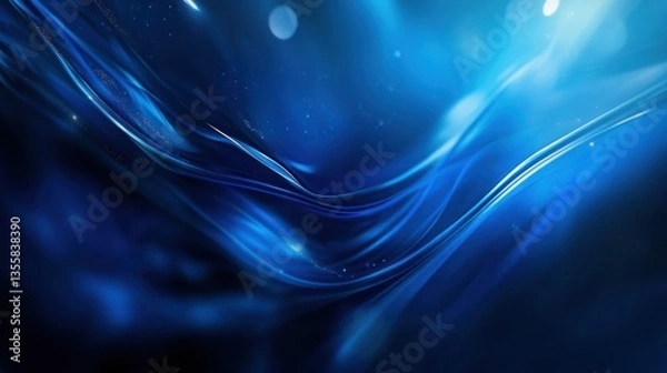 Fototapeta Elegant Abstract Blue Background with Flowing Lines and Subtle Light