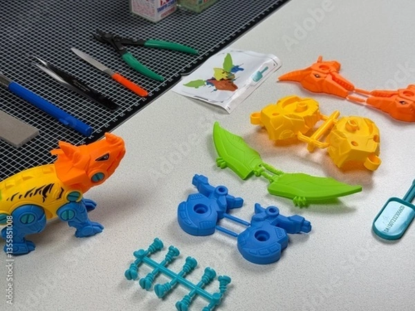 Obraz 子供用プラモデルの組立