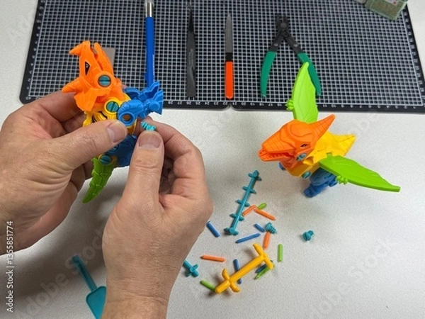 Obraz 子供用プラモデルの組立