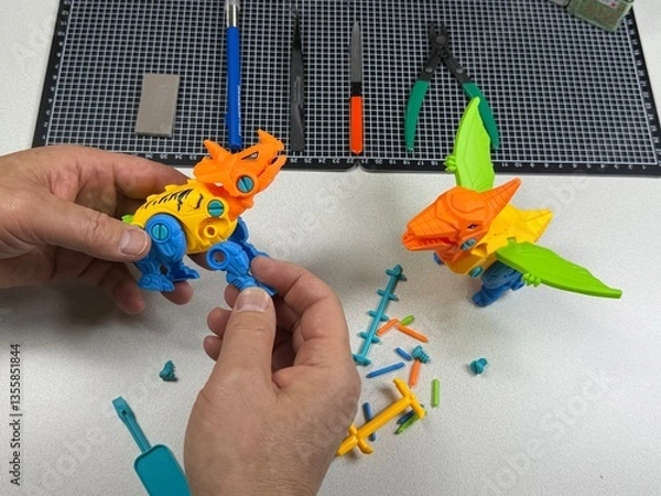 Obraz 子供用プラモデルの組立