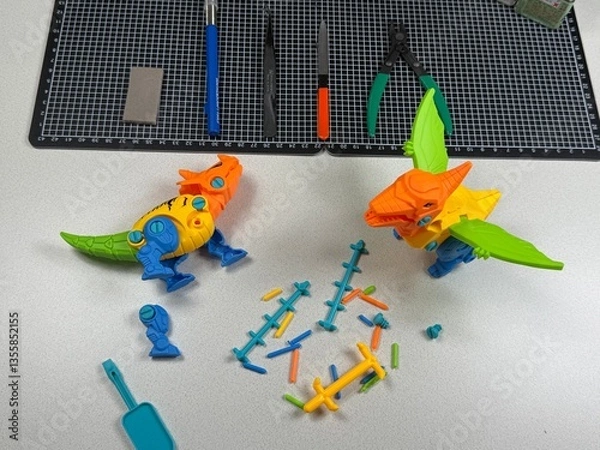 Obraz 子供用プラモデルの組立