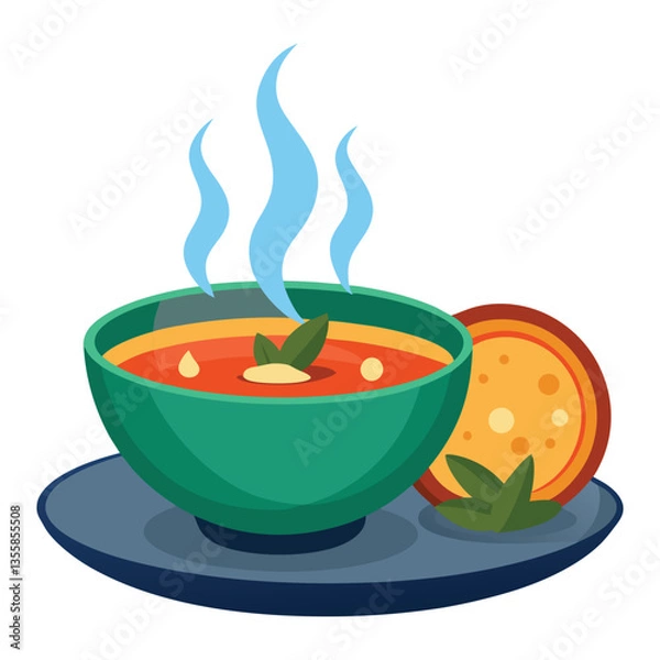 Obraz Hot and Hearty Tomato Soup with Croutons