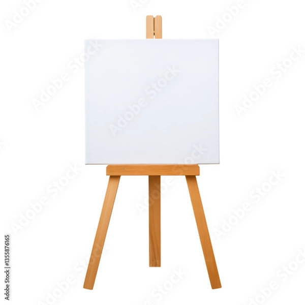 Fototapeta Blank Canvas on Stand Ready for Artistic Expression