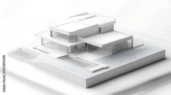 Fototapeta Architectural 3D rendering illustration
