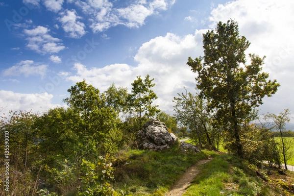 Fototapeta View over a part of the Pfahl in the bavarian forest