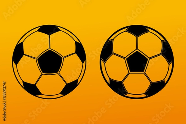 Fototapeta Realistic with motion vector design of colored Soccer Ball style on orange background