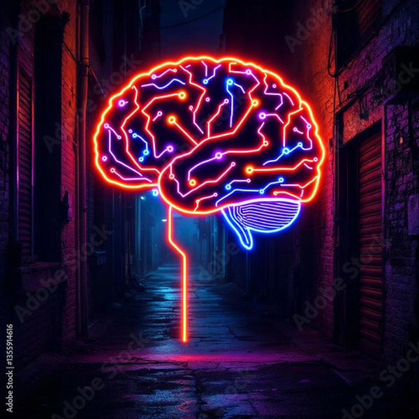 Fototapeta "Digital Brain Power: Artificial Intelligence in Action"

