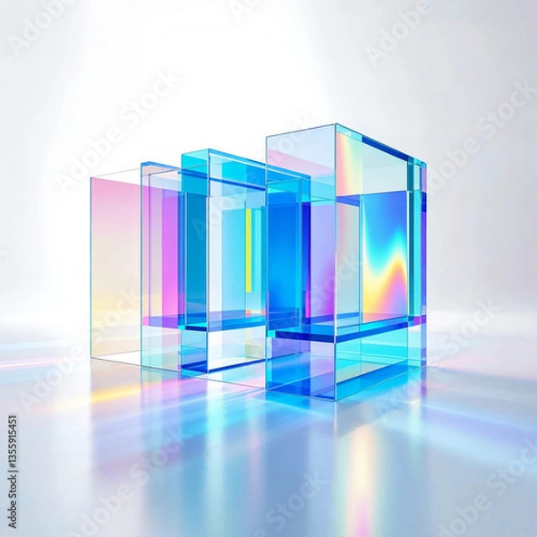 Fototapeta "Fragments of Light: The Geometry of Reflection"

