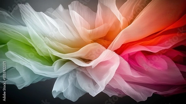 Fototapeta Abstract Colorful Fabric Texture   Soft  Flowing  High Resolution Tulle Background