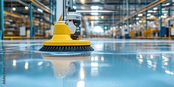 Obraz Industrial Floor Cleaning Machine in Action