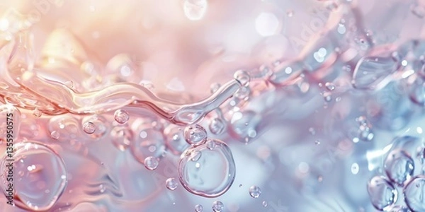 Fototapeta Delicate Water Splash with Bubbles