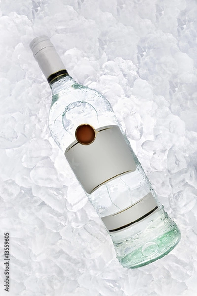 Fototapeta bottle of rum on ice