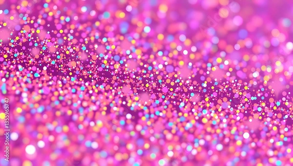 Fototapeta Glitter Pink Iridescent Background: Shimmering Abstract Texture for Celebration and Creative Design