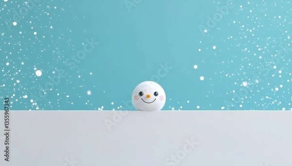 Obraz Charming Snowman Design for Winter Holidays