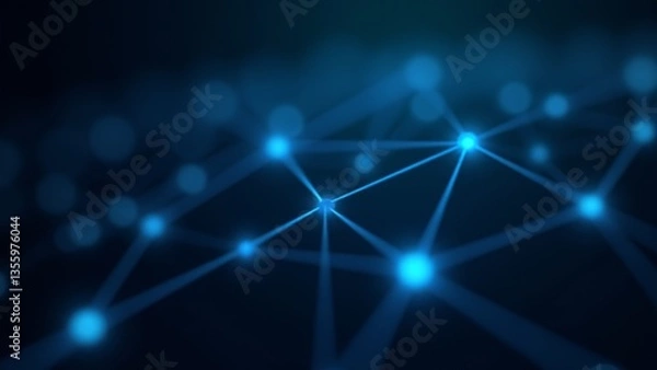 Fototapeta Abstract Network Connection, Blue Background