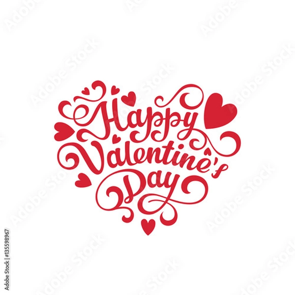 Obraz Happy Walentines Day Tekst Litting