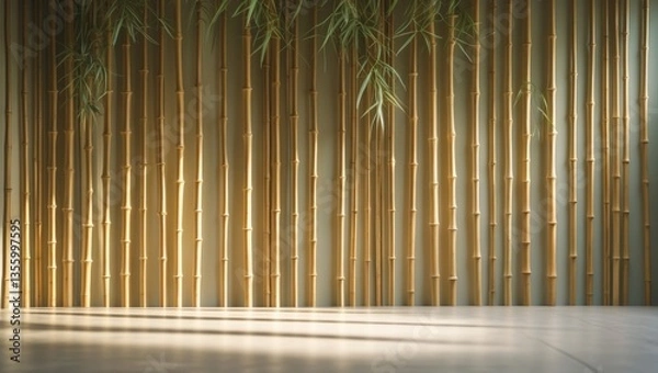 Obraz bamboo wall texture abstract backdrop