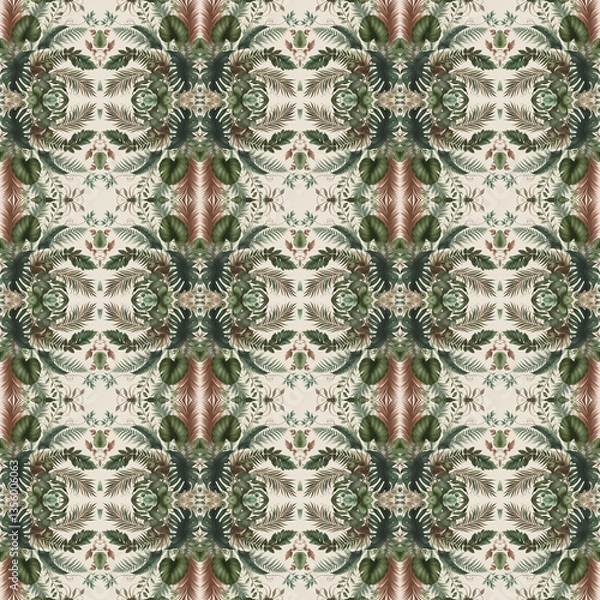 Fototapeta Botanical Pattern for Textile Design and Fashion Prints 
