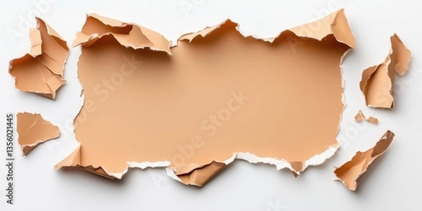 Fototapeta Torn paper with blank space for text on a white background