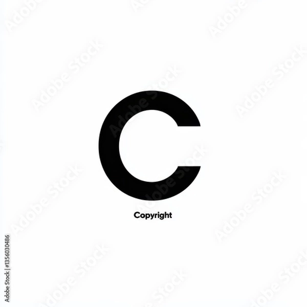 Fototapeta Copyright Symbol on White Background: Protecting Intellectual Property and Creative Works