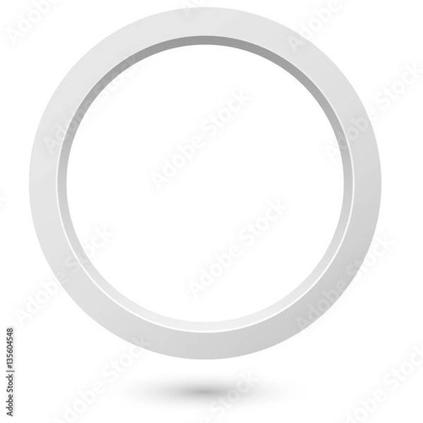 Obraz Abstract white 3d ring isolated on white background.