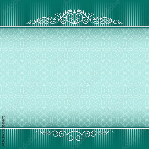 Fototapeta Template for certificate, banner with decorative patterns and background with a tangier grid. 