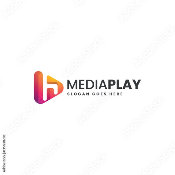 Obraz Media Play Gradient Colorful Logo