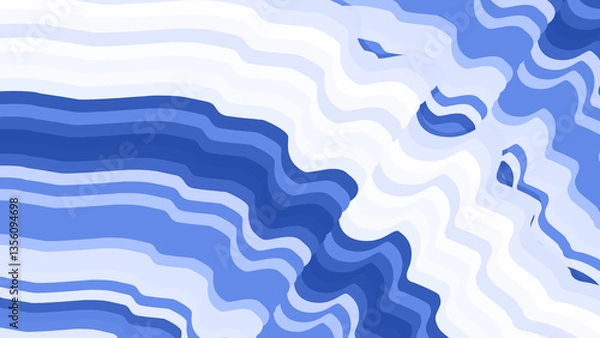 Fototapeta abstract blue modern wave with white neon background  for streaming and presentation
