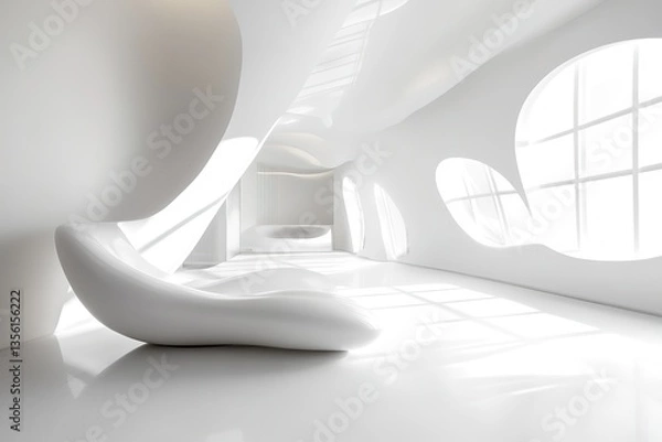 Fototapeta Modern white interior