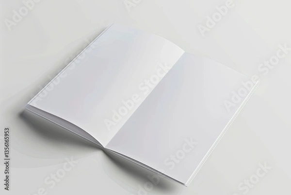 Fototapeta High Detail Picture of a White Paper Folded in Half on a White Background